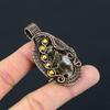 Turritella Fossil Gemstone Jewelry Pure Copper Wire Wrapped Handmade Pendant