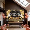 Большой тканевый плакат-баннер «С Новым 2026 годом» для вечеринки, фотозоны, гостиной и офиса