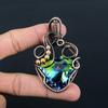 Павлин Аура Друзы Драгоценный камень ручной работы из чистой медной проволоки Ювелирный кулон для женщин
