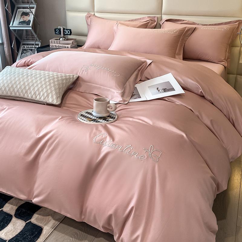 Роскошный комплект из 4 предметов из длинноволокнистого хлопка Синьцзяна: Осенне-зимние простыни, пододеяльники и постельные принадлежности