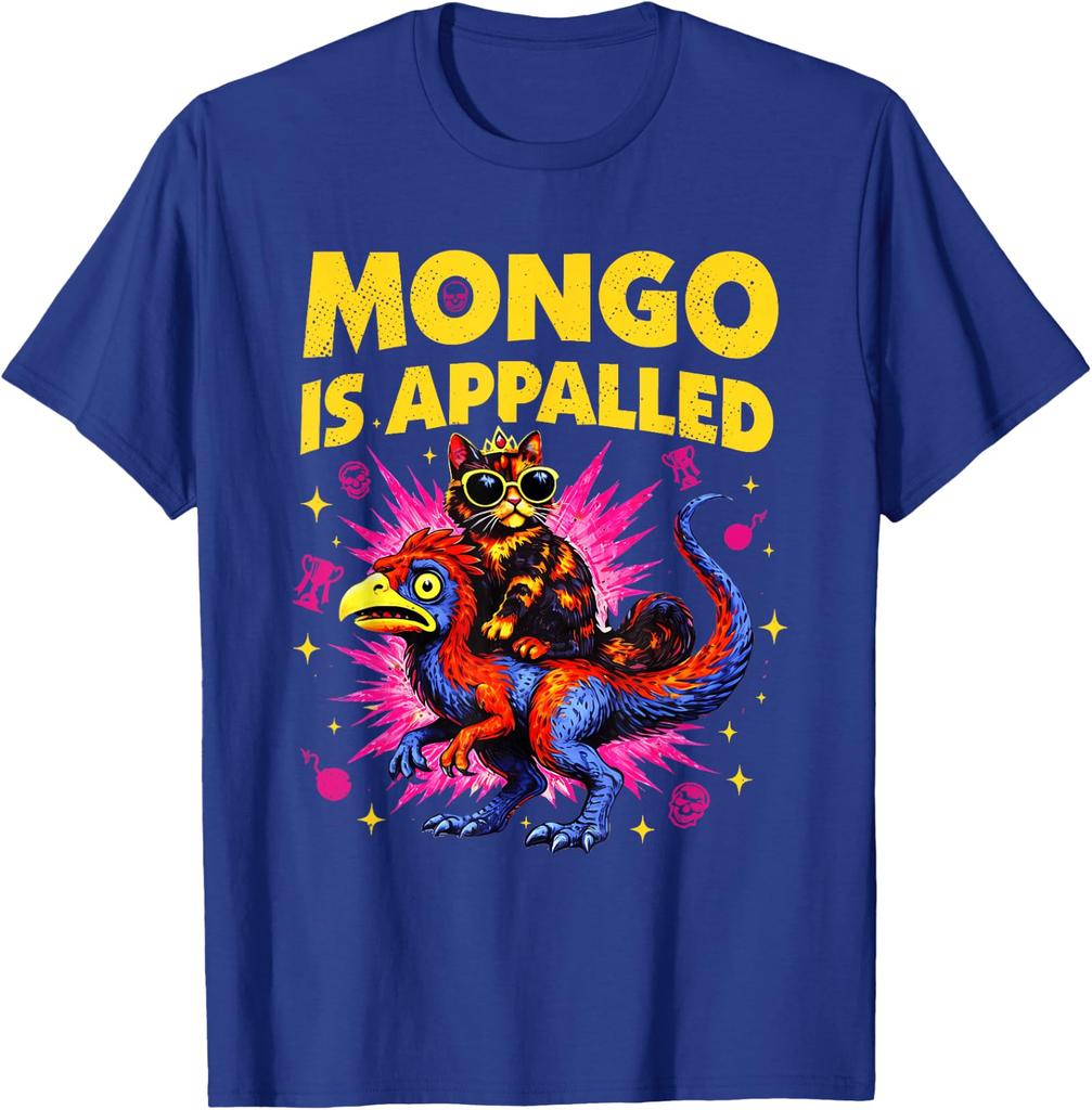 Mongo Is Appalled Funny Cat Riding Dinosaur Meme Unisex T-Shirt 7