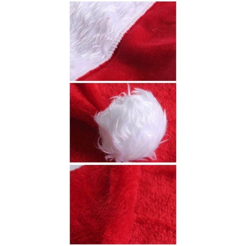 5Pcs/pack Luminous Christmas Hat Light Up Santa Hats with Colorful/Warm LED Lights for 2024 New Year's Festivities