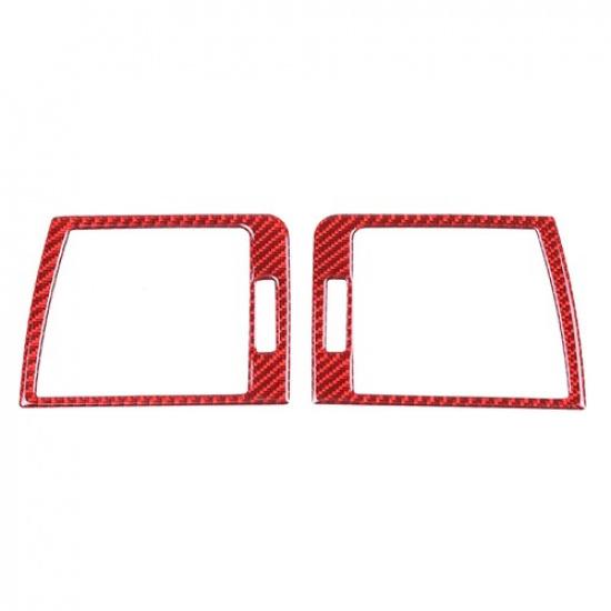 Red Carbon Fiber Dashboard Side Air Vent Outlet Trim For BMW 3 Series E46 98-05