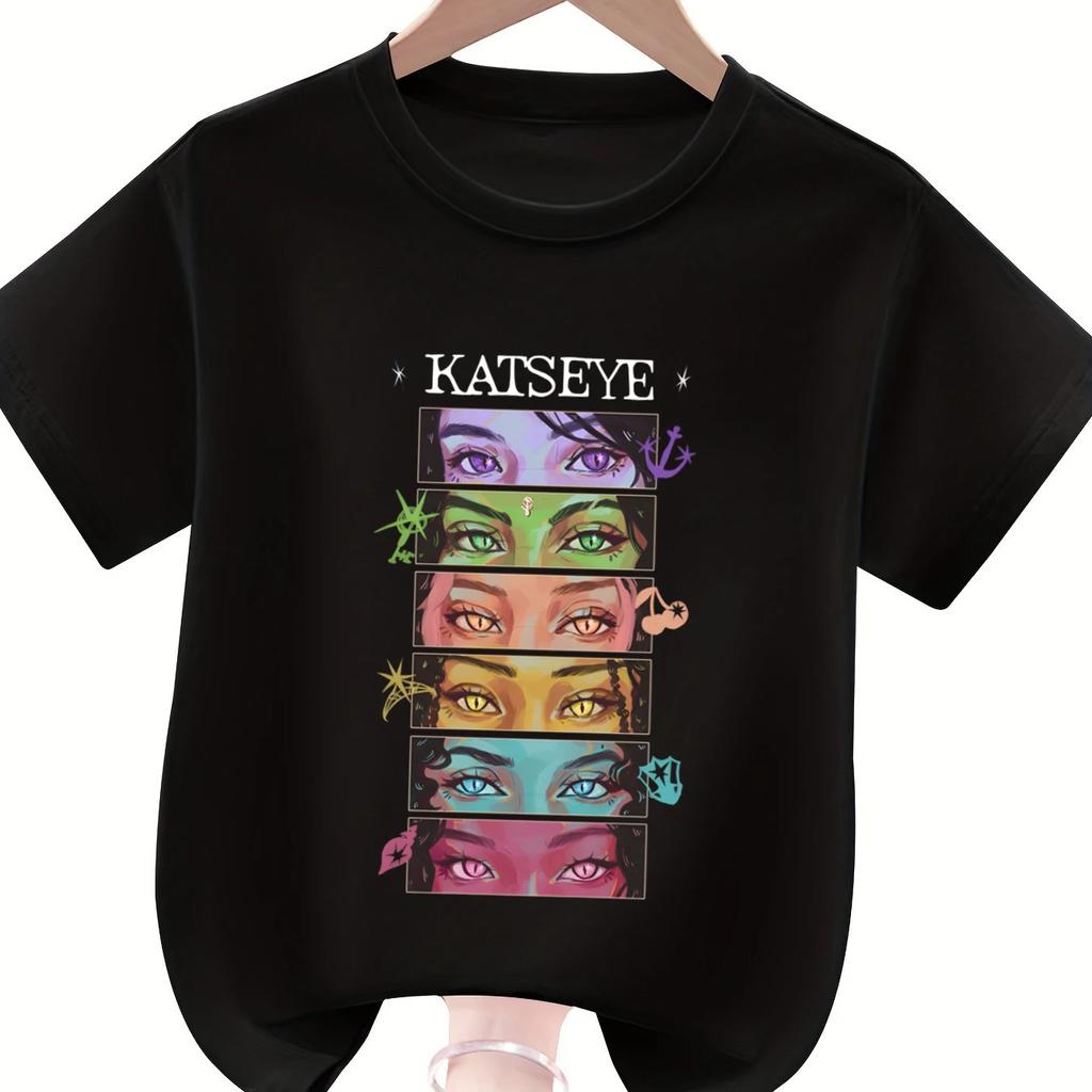 KATSEYE Kids Printed TShirt Casual Short Sleeve Crew Neck Comfortable Cotton Top for Boys And Girls