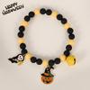 Elastic Halloween Cat Collar Ghost Pendant Kitten Collar Cute Ghost Beaded Necklace  Party Costume