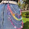 Rainbow Resin Waist Chain Punk Rock Pants Belt Chains Fashion Pendant Pant Chain for Men Women