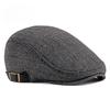 Men's Wool Herringbone Flat Cap British Retro Style Newsboy Hat Autumn Winter Warm Beret Adjustable Cabbie Cap for Men