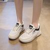2025 новые весенне-осенние белые туфли корейская версия модных студенческих женских сетчатых туфель дышащие и увеличивающие рост повседневные спортивные на шнуровке