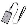 Vertical Style Aluminum Alloy ID Name Card Case Business Work Card Badge Holder with Lanyard