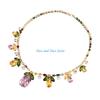 HX6F High Quality Copper Jewelry Necklace Earrings with Colorful Zirconia in Unique Teardrop Design for Stylish Ladies