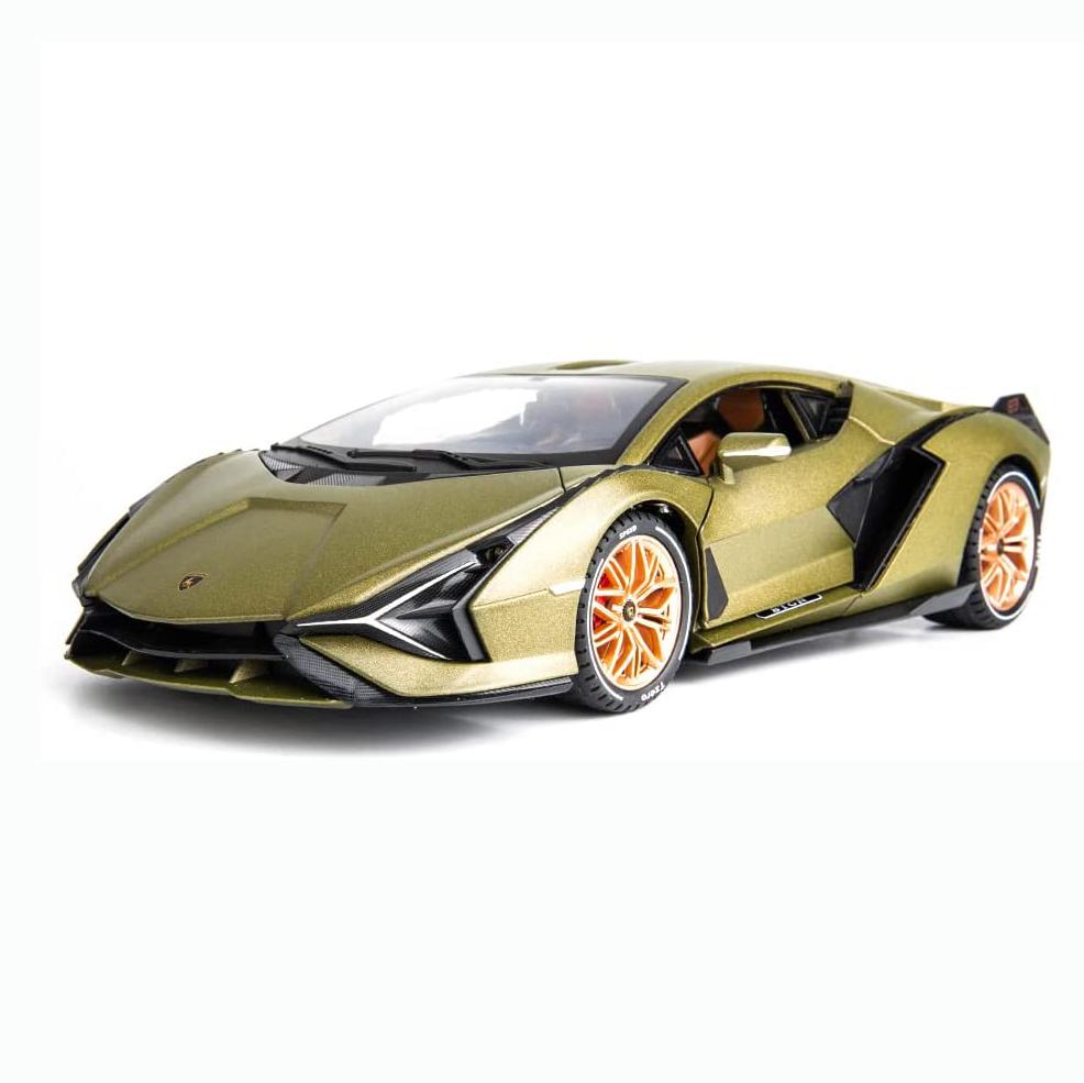 1/18 масштаб Lambo Sian, литая под давлением модель автомобиля, игрушечный автомобиль с откатным механизмом, звуком и светом для детей, взрослых, подарочная коллекция