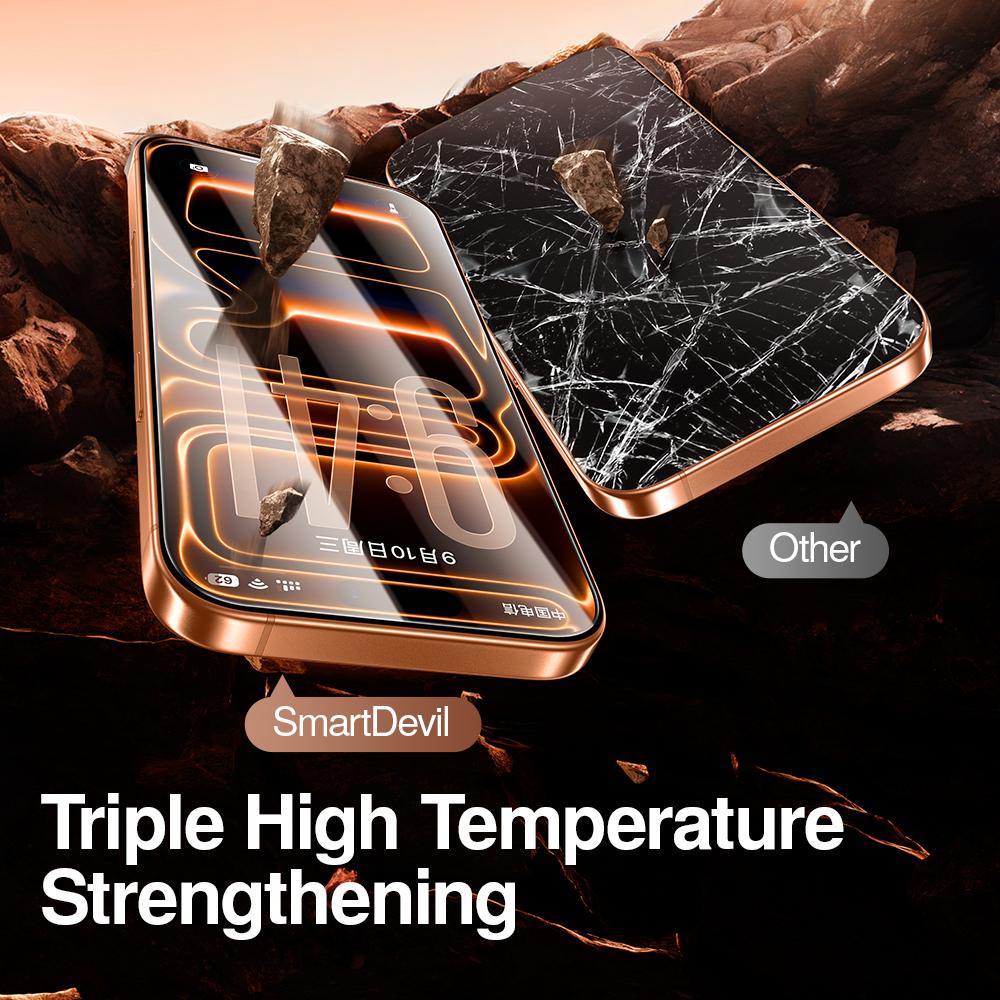 SmartDevil 2/3 pcs Screen Protector HD for iPhone 18 Pro Max 17 Pro 16 Anti-fingerprint Tempered Glass Film for iPhone 16 Pro 152