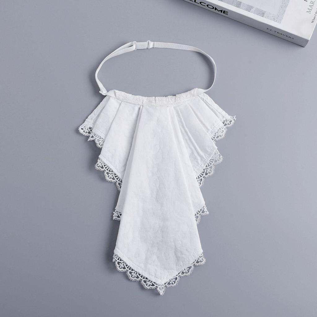 Lace Embriodery Shirt Detachable Collar Ties for Womens False Collar Retro Neck Ties Decorative Neckline Ruffled Fake Collar