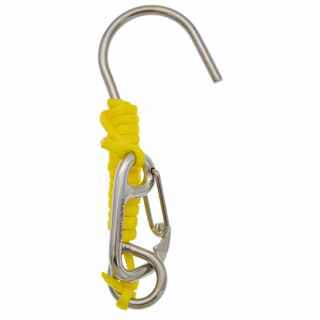 Stainless Steel Hook – Single-, Seawater-Resistant with Safety Rope and Spring Buckle, Diving & Equipment