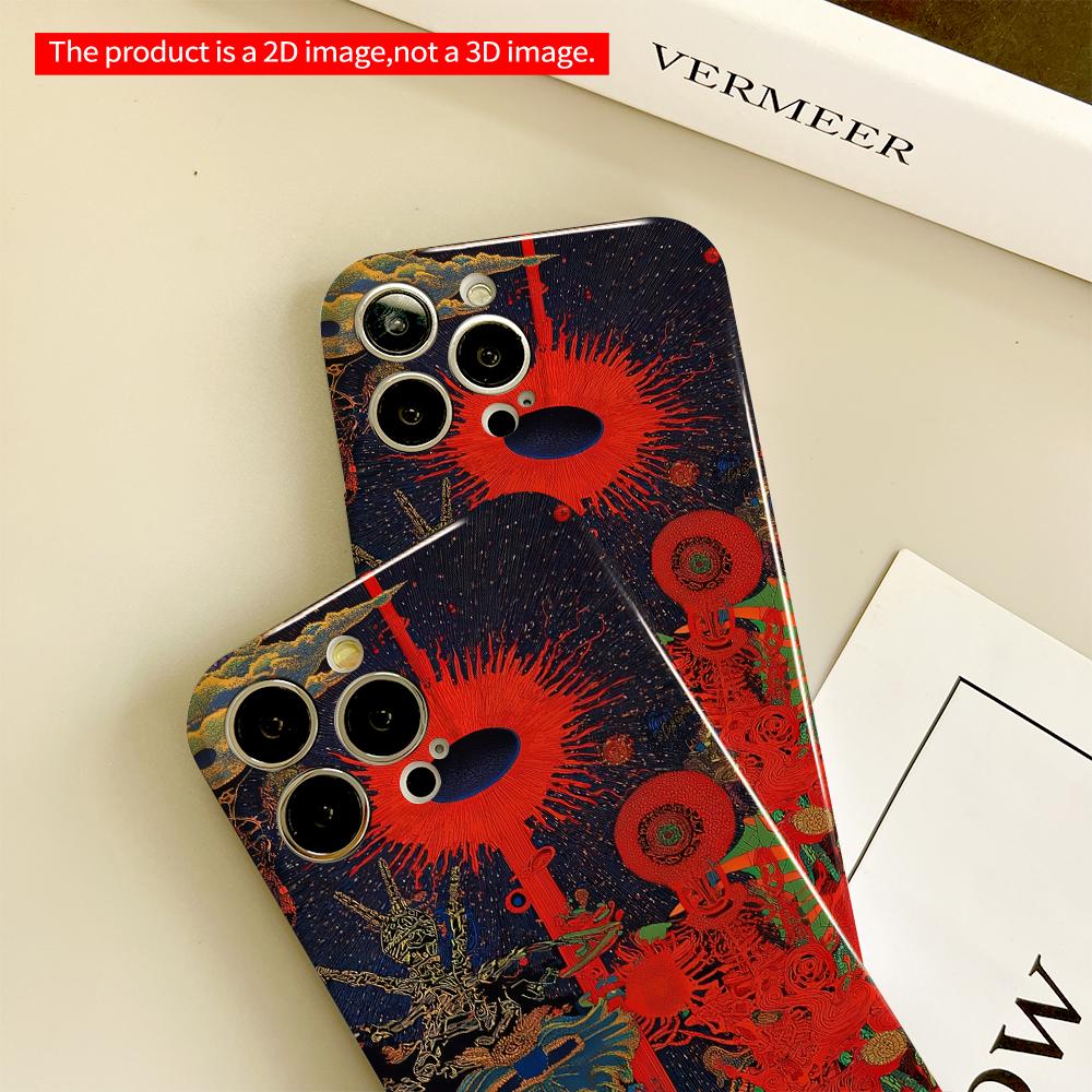 2DFlat Cosmic Chaos Abstract Art Phone Case All inclusive film hard phone case, compatible with iPhone 18 Pro Max 17 16 15 14 13 12 11