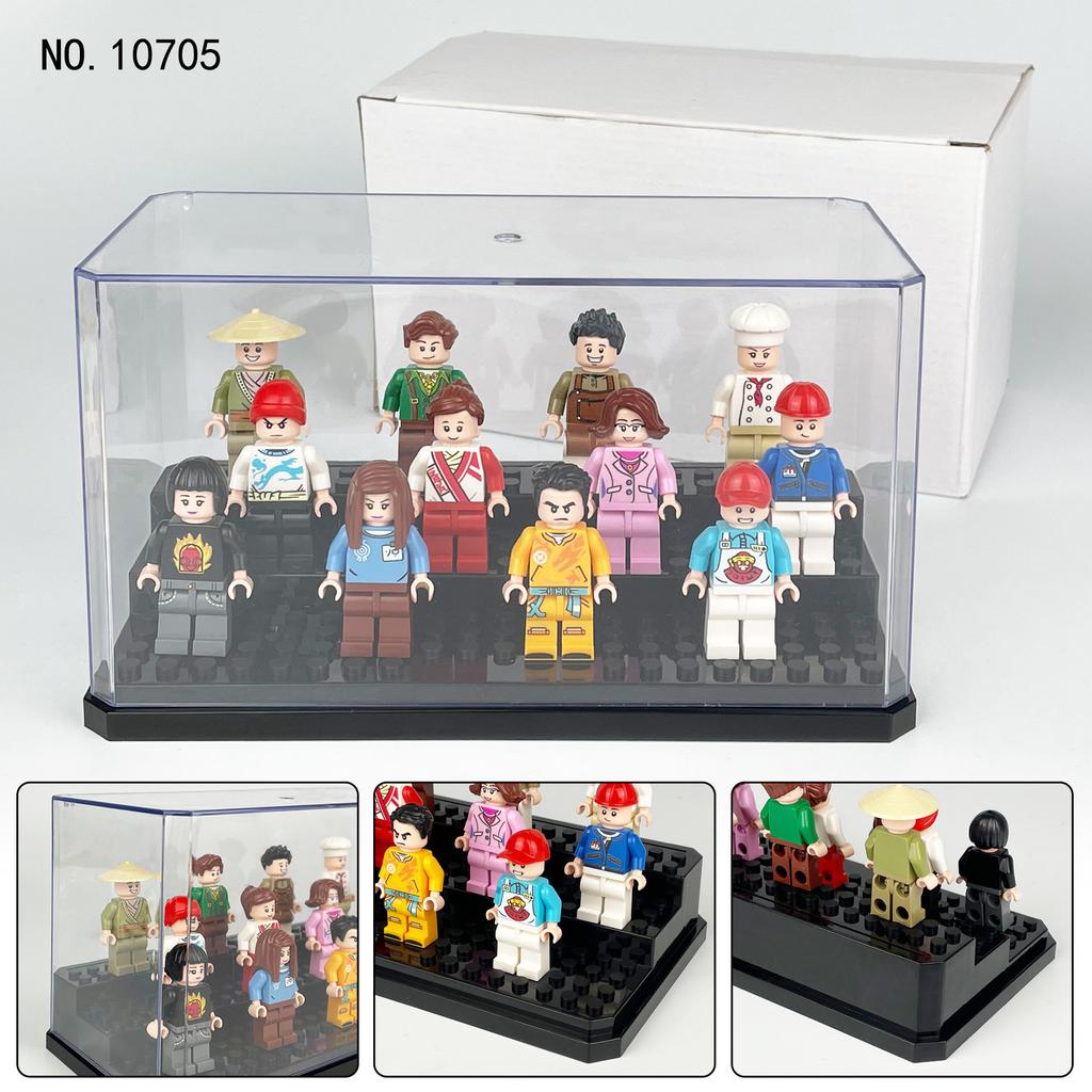 Building Block Figurine Display Box Acrylic Transparent Dustproof Small Doll Compatible Figurine Storage Box