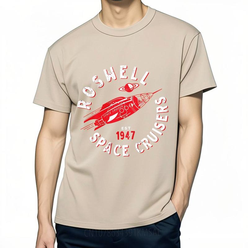 Black Summer Women Tshirt Roswell Space Cruisers Established 1947 Rocket Design Short Sleeve Workout Crew Neck Tee Shirt