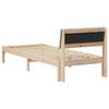 Brown and Light Grey Bed Frame 75 x 190 cm Solid Pine Wood