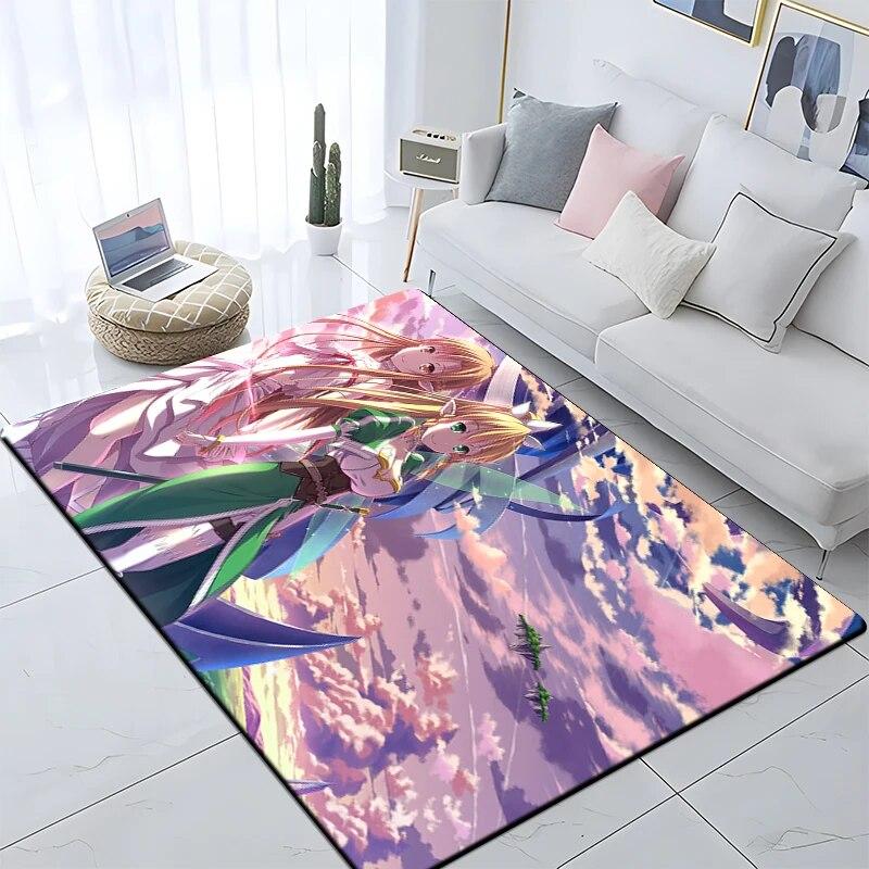 Hot Anime SAO Sword Art Online Modern House Living Room Floor Matte Bedroom Carpet Poster Mat Pattern Decorative Square Rug Gift