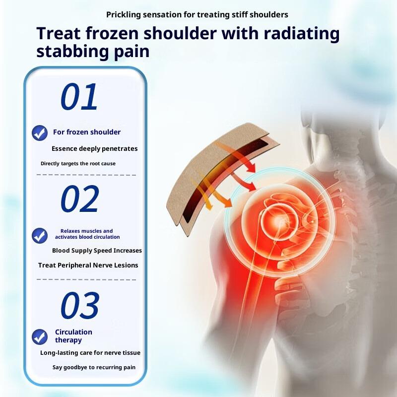 Специализированный пластырь от боли в плече и замороженного плеча - Натуральная травяная формула, Подходит для чувствительной кожи, 12 пластырей в коробке