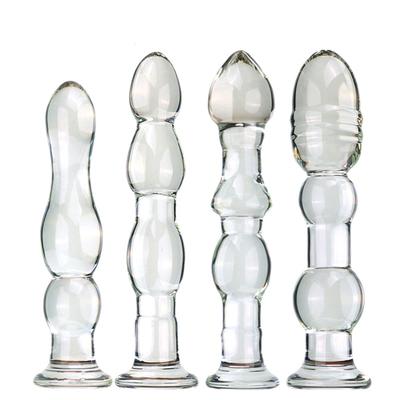 VaHppy Glass анальные пробки Тонкие и длинные Глубокие анальные стягивающие бусины Унисекс Гей Секс-игрушки Дилдо Мастурбаторы SM