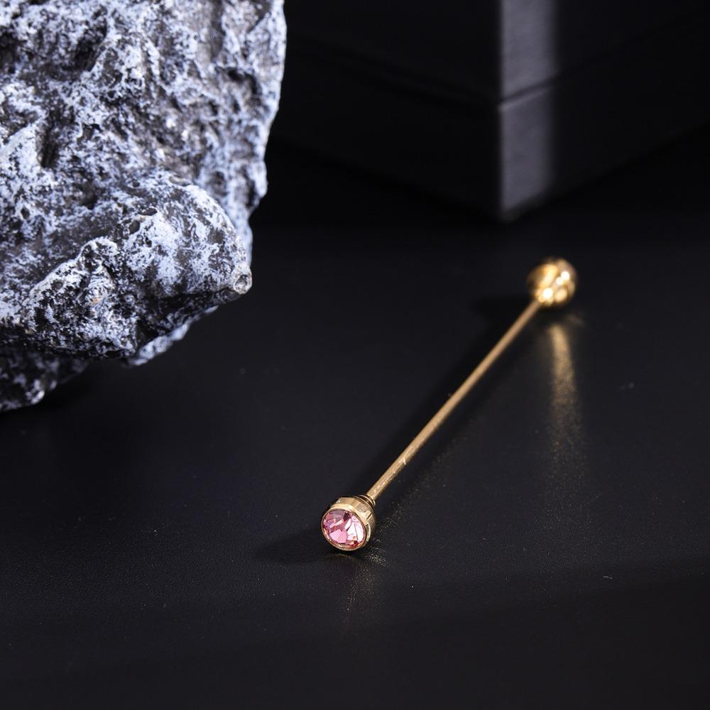 Detachable Crystal Tie Collar Needle Spiral Buckle Neckline Pin Shirt Collar Pin Banquet