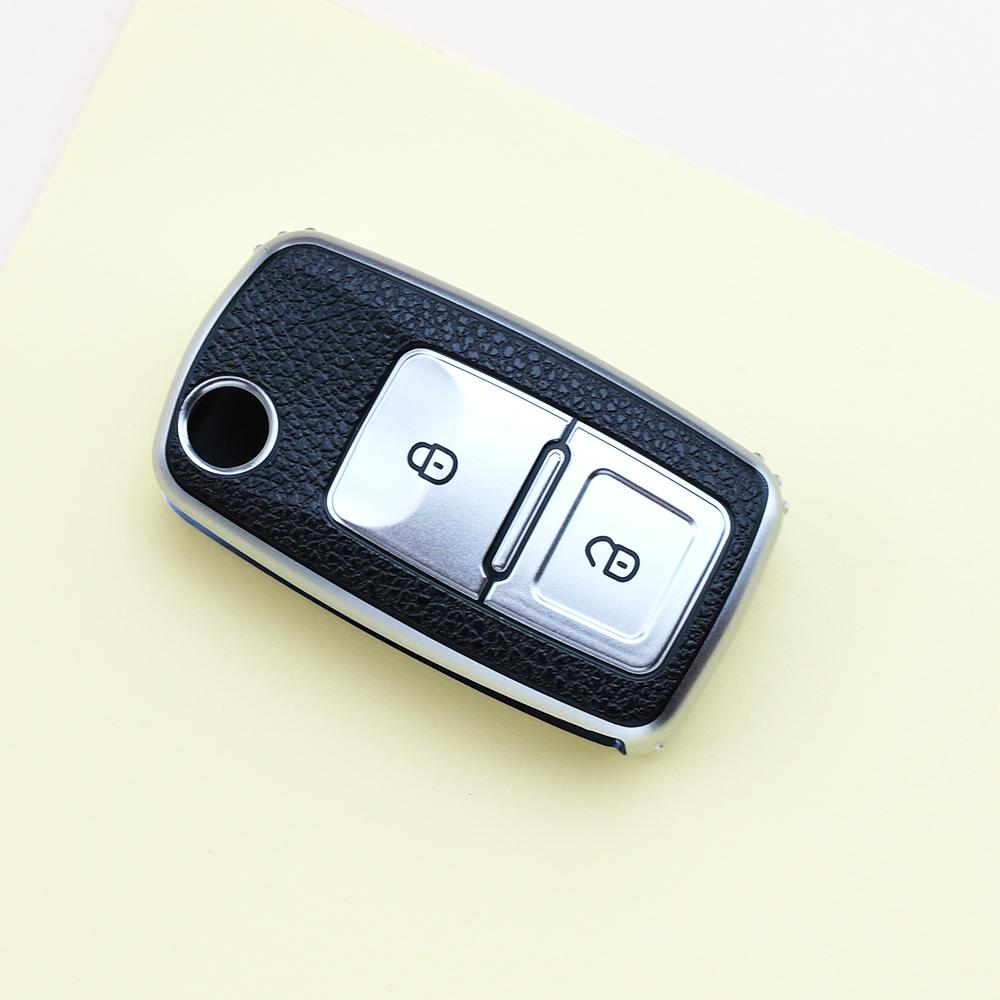 Кожаный TPU чехол-книжка для автомобильного ключа для Vw Volkswagen Altea Tiguan Seat Leon Skoda Octavia Kodiaq Polo Golf Passat Beetle
