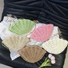 The Vintage Seashell Shape Handwoven Straw Shoulder Bag Summer Beach Handmade Chain Hollow Out Crossbody Bag KTY