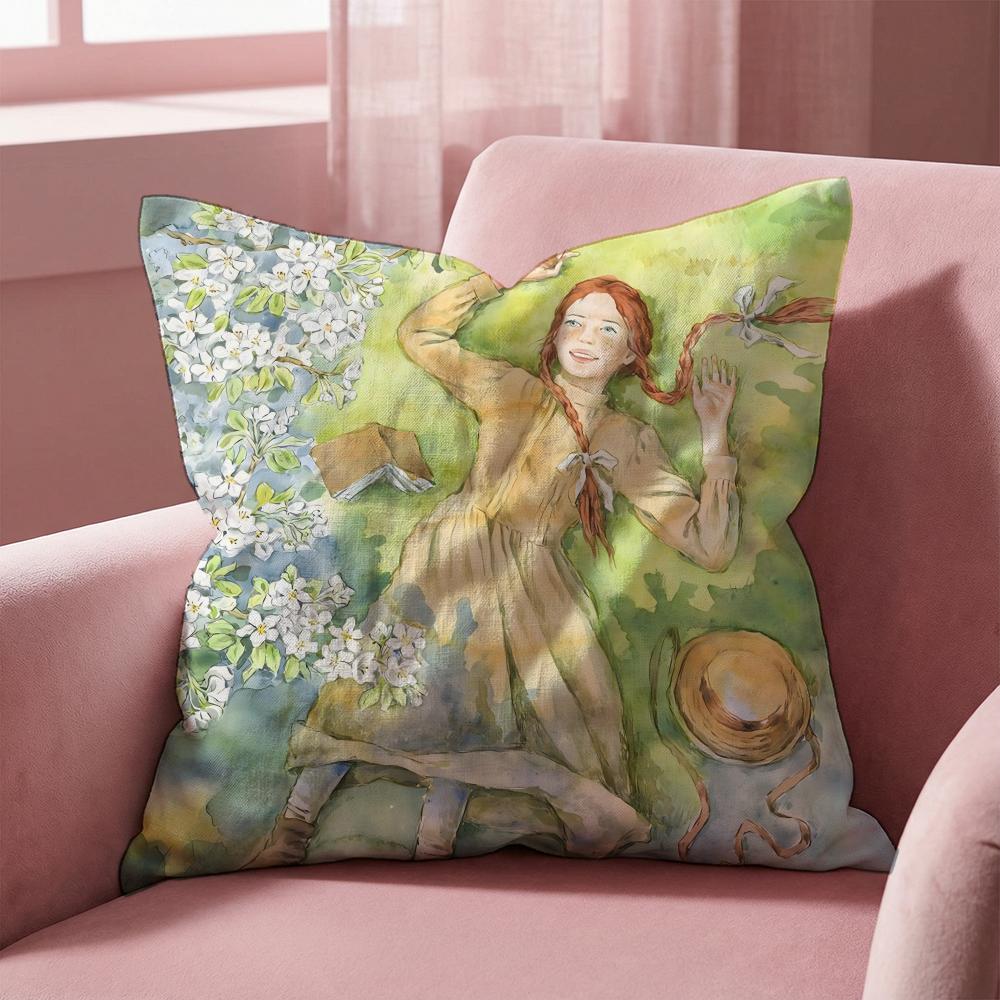 Чехол для подушки с изображением Энн из «Зеленых холмов» — многофункциональный, для дома и автомобиля, двусторонний, мягкий и прочный, подходит для повседневного использования.