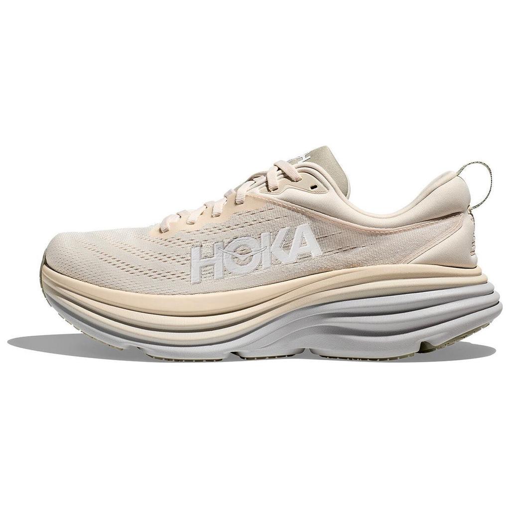 HOKA One One Bondi 8 Удобные Модные Универсальные Нескользящие Прочные Кроссовки для Бега с Низким Верхом Мужские Кроссовки Белый Синий 1127953-OKB