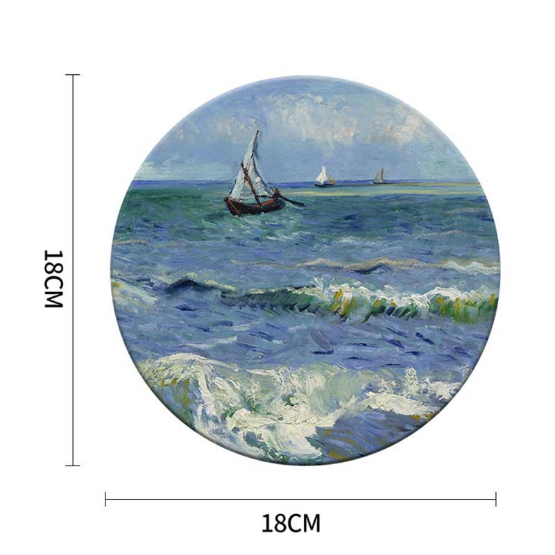 1 шт./3 шт./5 шт., Ван Гог, диатомовая грязь, впитывающая подставка, противоожоговая, нескользящая, теплоизоляционная подставка, подставка для воды, подставка для воды