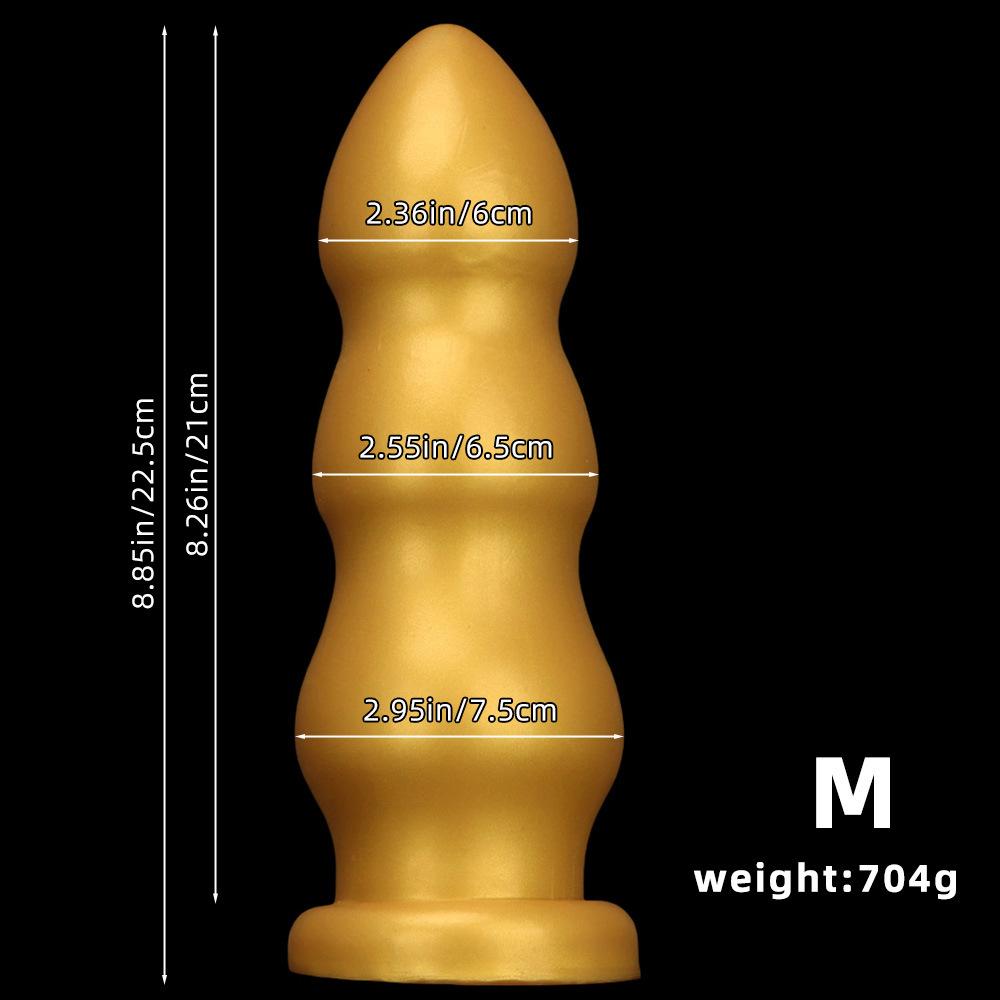Golden Silicone Super Large Anal Plug 11cm Giant Penis Anal Plug Boxing Supplies Super Large Super Thick Male Male Penis