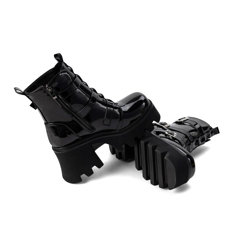 Женские короткие ботильоны на высоком каблуке, новые водонепроницаемые ботильоны на толстом каблуке, большого размера, на толстой подошве, в римском стиле, осень-зима