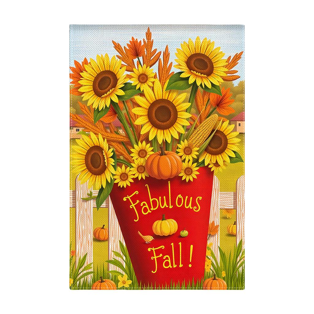 Durable Thanksgiving Fall Garden Flag Outdoor Yard Decoration Thanksgiving Banners for Autumn Party Home Decor