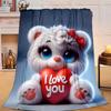 1PC Teddy Bear Night Sky Flannel Blanket Gift, Suitable for Both Men And Women, Soft Ideal for Beds And Sofa, Birthday Or Christmas Gift