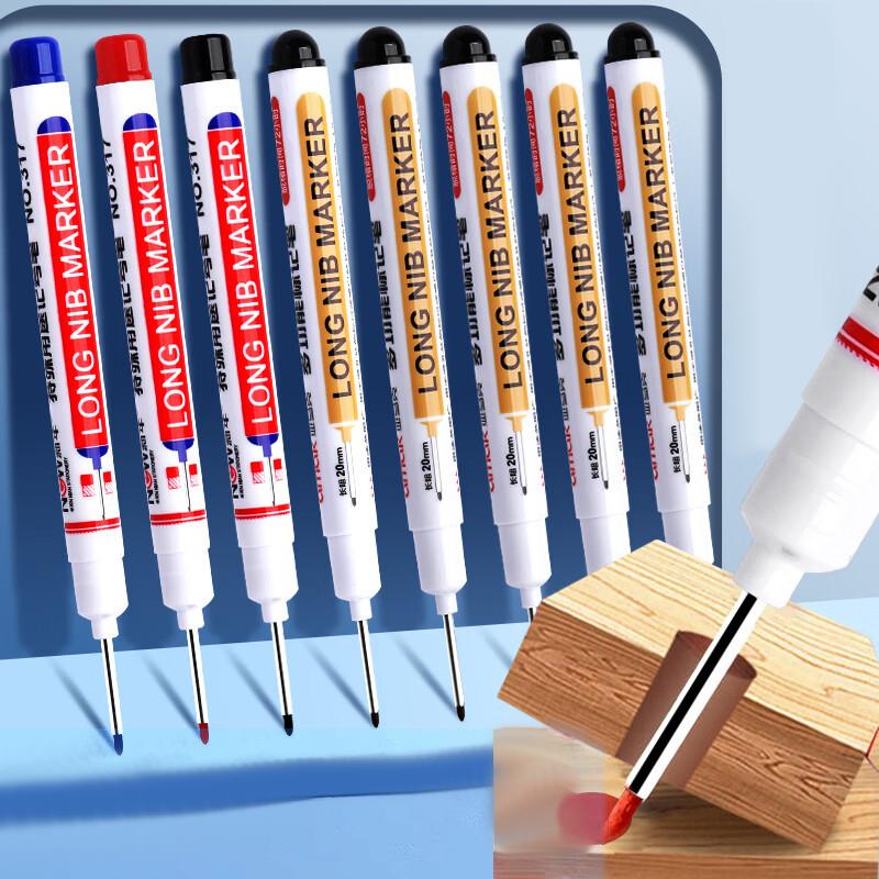 Длинный маркер для строительства ручка для металла масло водонепроницаемый тонкая головка деревянная ручка для рукоделия удлиненная 20 мм длинная головка глубокое отверстие