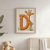 Plakat Żyrafa Z Literą D Plakat Żyrafa Z Literą D, 30X40 Cm, Rama Drewniana Jasny Dąb, Papier Matowy 230 Gsm