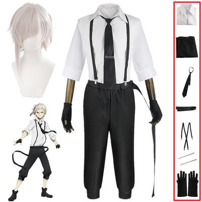 Аниме Bungo Stray Dogs Atsushi Nakajima Косплей Костюм Рубашки Брюки Униформа Костюмы Хэллоуин Карнавал Рождественская вечеринка Одежда
