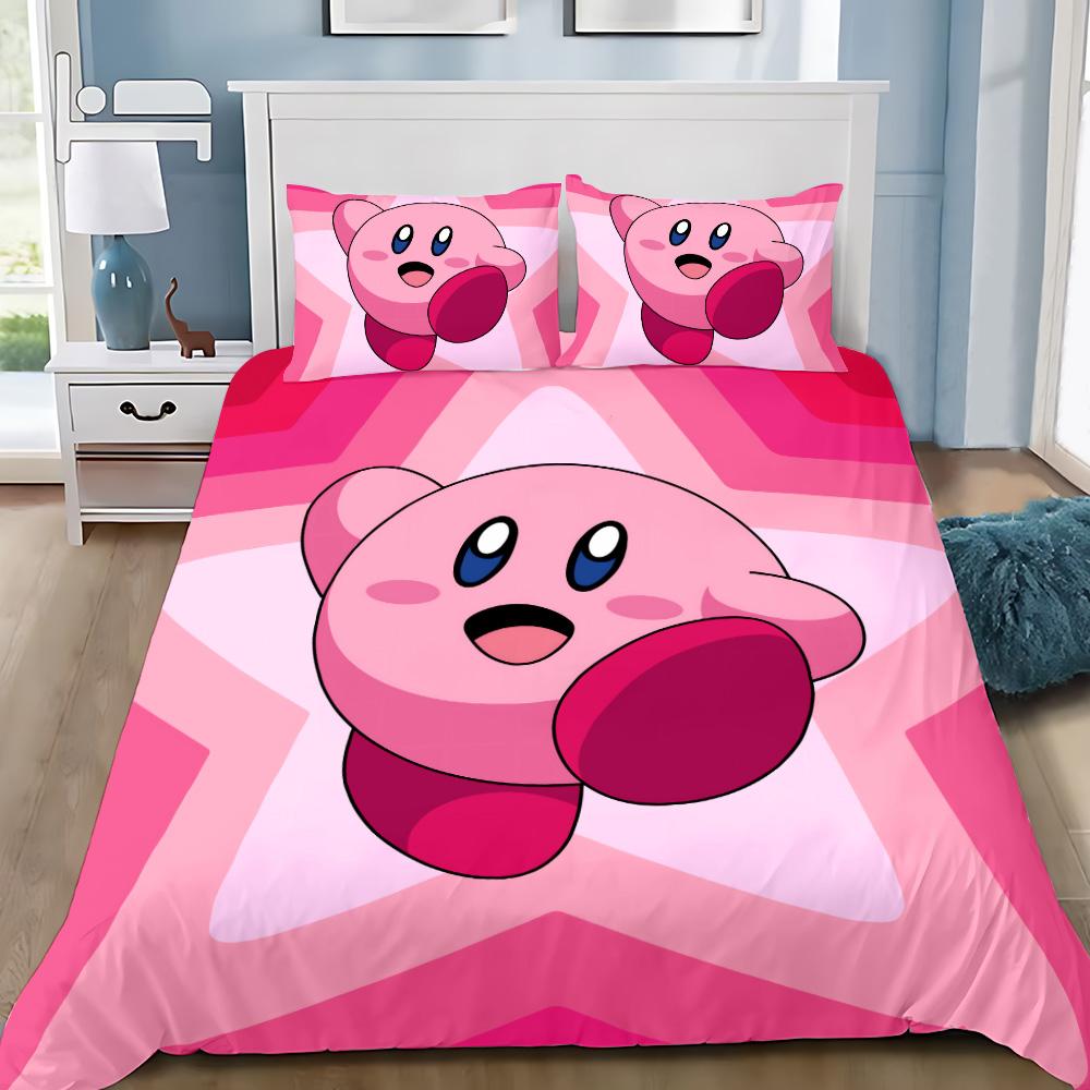 Горячий Милый Мультяшный K-KirbyS Пододеяльник Наволочка Комплект Постельного Белья Взрослый Мальчик Девочка Декор Спальни Односпальный Двуспальный Большой