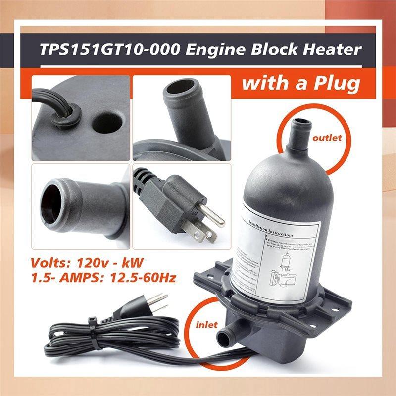 TPS151GT10-000 TPS151GT8-000 120V 1500W Engine Block Heater W/Plug For Generator Tractor Truck Boat Coolant Preheater
