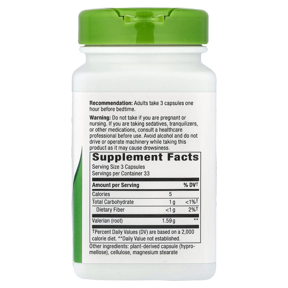 Nature's Way Valerian Root 1590mg, 100 Veggie Capsules (530mg per Capsule)