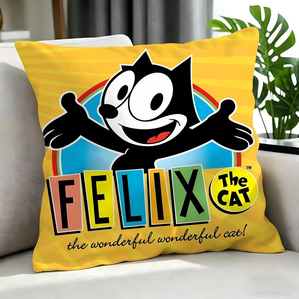 Cartoon Felix The Cat Cushion Cover Cushion Cover Set 4Pcs 50X50 45X45 40X40 Pillowcase Decorative Sofa Home Decor