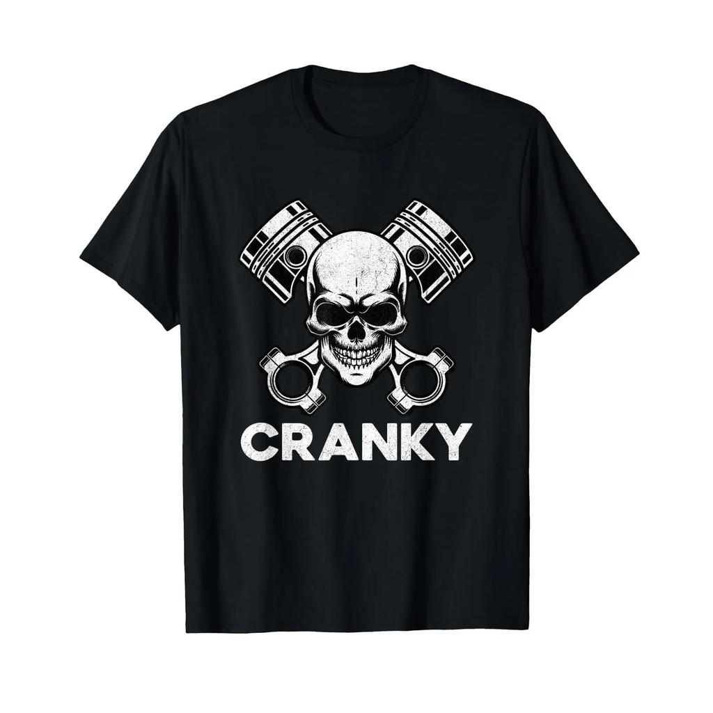Cranky Car V8 Engine Crankshaft Cars Lover Mechanic T Shirt Vintage Washed Comfortable Graphic Stylish Streetwear