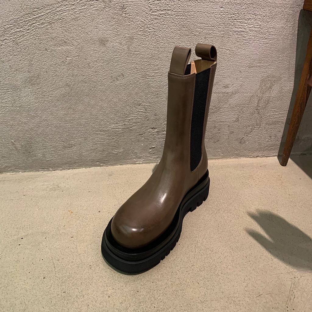 Ботинки British Martin женские ботинки Chelsea ботинки Smoke Boots универсальные ботинки с круглым носком средней высоты на толстой подошве