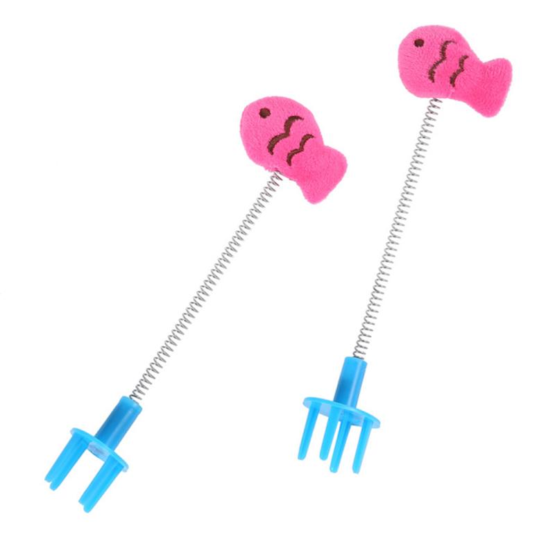 Забавная когтеточка для кошек, мультяшная весенняя эластичная игрушка-тизер, интерактивные игрушки для маленьких/средних кошек