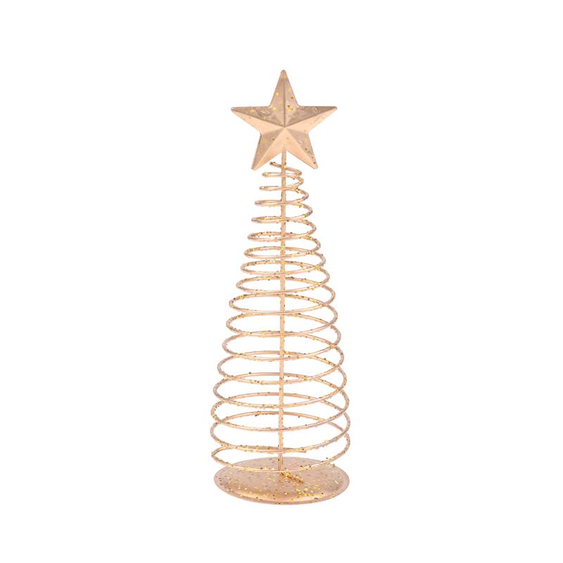 Iron Golden Christmas Tree Decoration Festive Tabletop Ornament Holiday Home Decor Xmas Tree Figurine Christmas Party Decoration