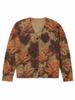 European & American Style Women's Faux Mink Velvet Maple Leaf Cardigan - Autumn Knit Top for Outings (2026)