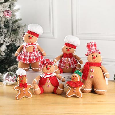 Рождественский пряничный человечек, мягкая игрушка, рождественское украшение, плюшевая кукла, подарки