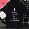 Dr Pepper Letter Print Casual Tshirt For Unisex Pure Cotton Shortsleev Machine Washable Perfect For Spring  Summer