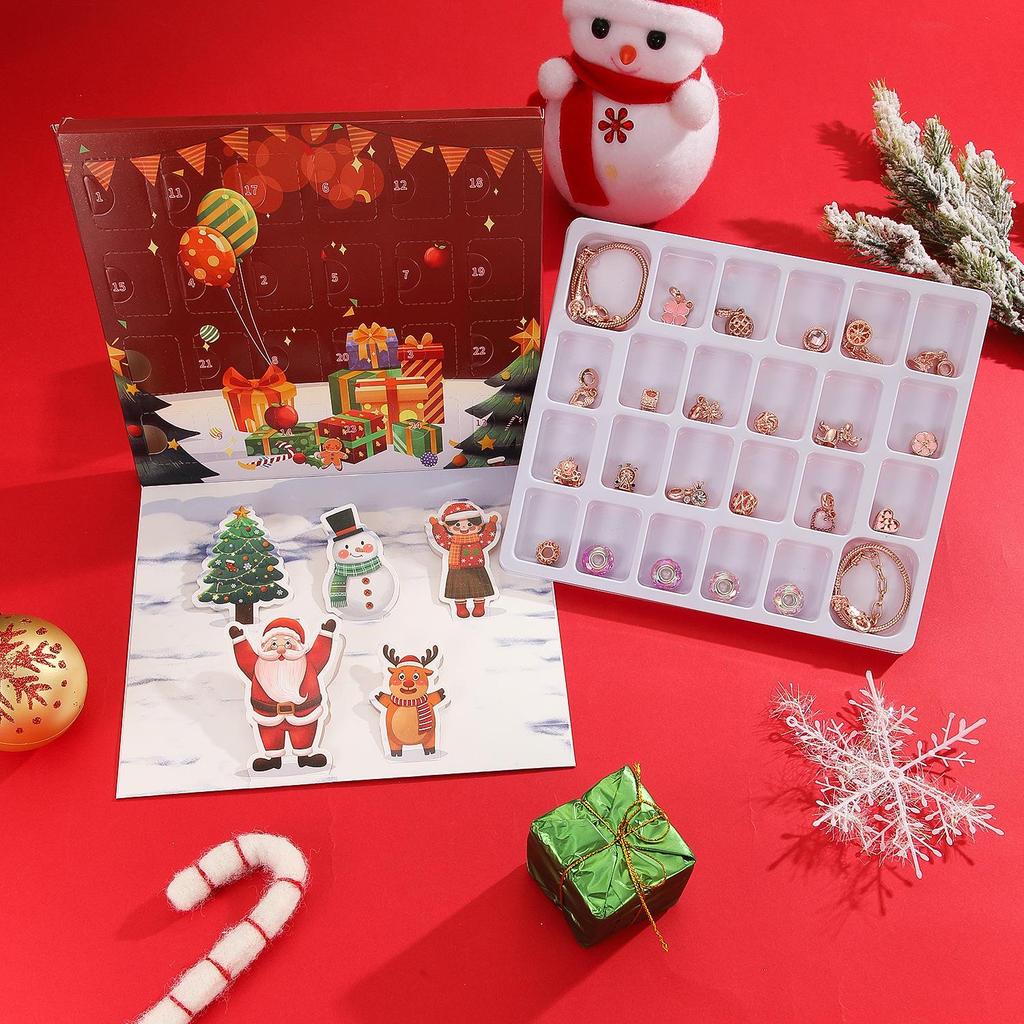 Рождественские украшения Адвент-календарь: Набор для создания браслетов-шармов и ожерелья своими руками